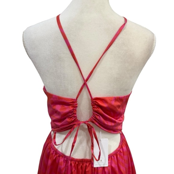 Corey Lynn Calter CHRISLEY DRESS-SHELL Flamingo Open Tie Back Medium New $298 - Picture 13 of 15